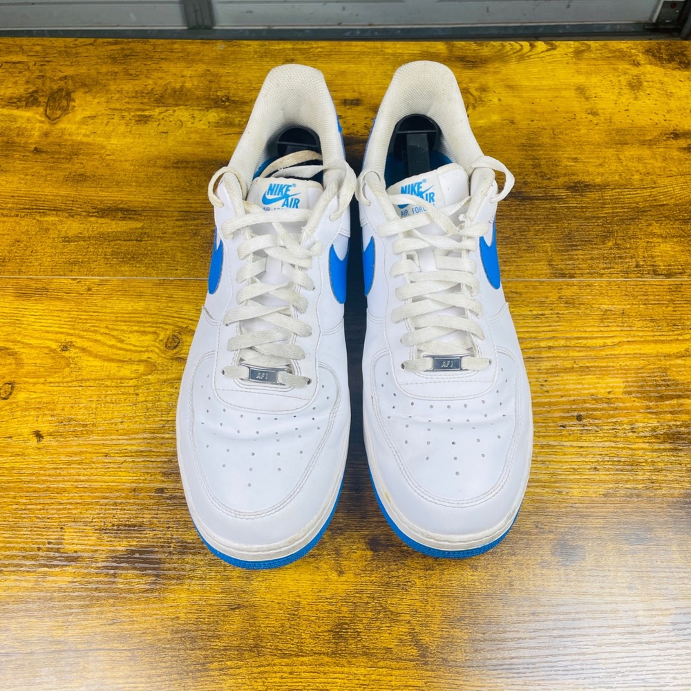 Nike Air Force 1 Low Mens 14 Photo Blue Good Leather Sneakers CJ1379-10 - Picture 5 of 11